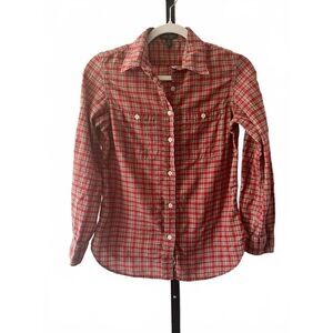 Lauren Ralph Lauren Red Plaid Button-Up Shirt - XS